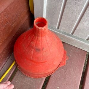 Red Plastic Funnel